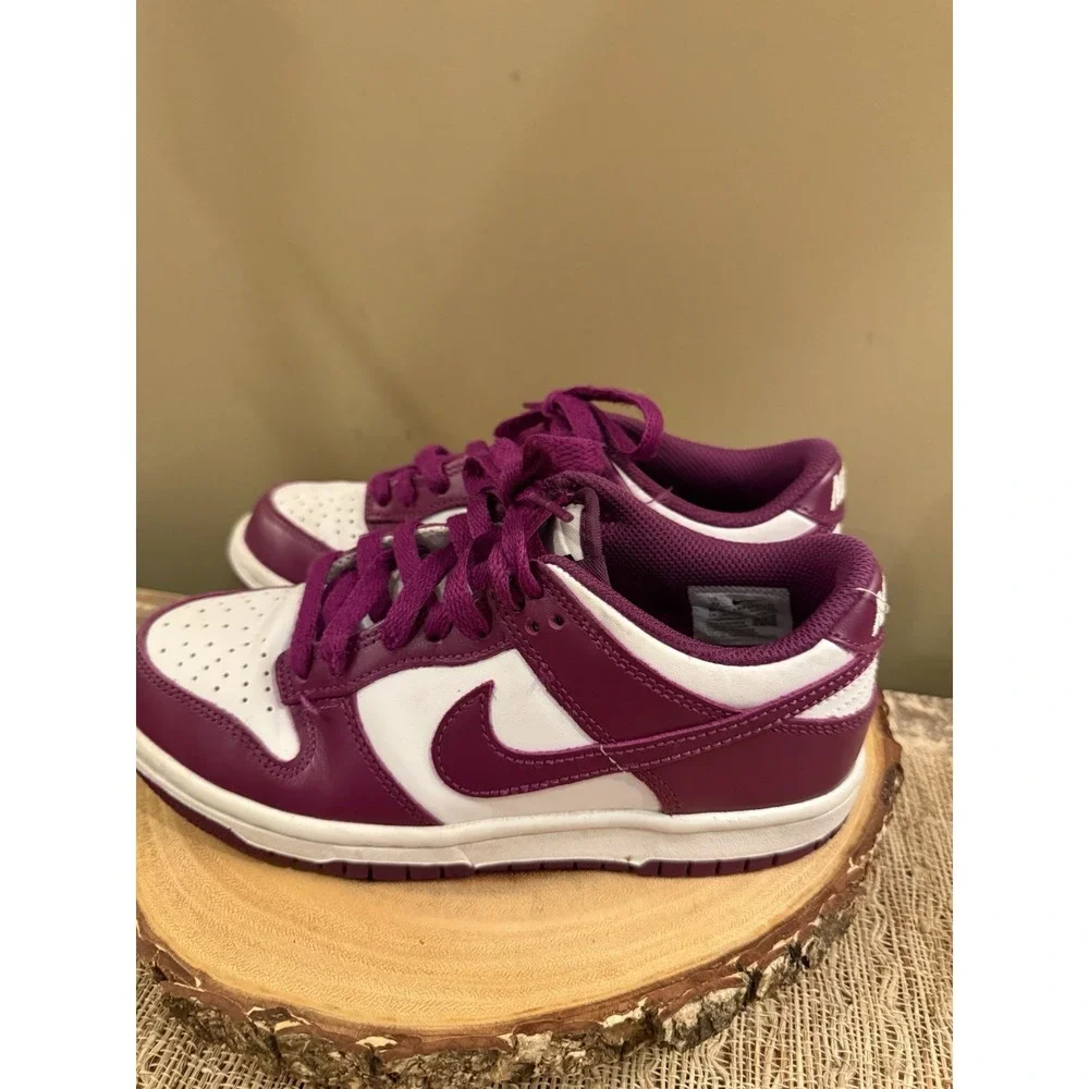 Nike Dunk Low White Purple Leather - Size Kids 4Y FB9109-110